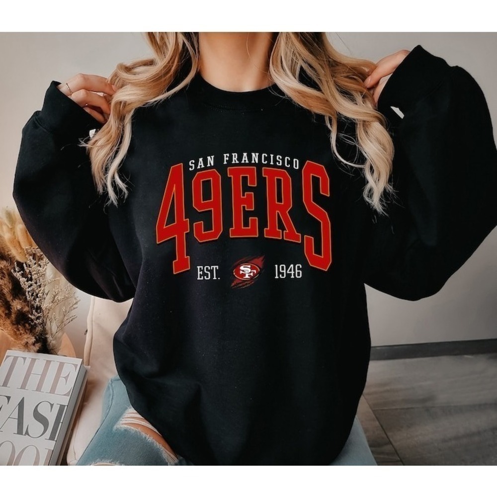 San Francisco Football Crewneck Sweatshirt 49Ers Football Sweatshirt